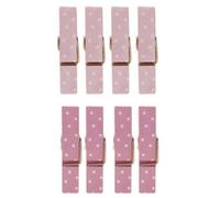 8 mini pinces à linge aimantées rose 3,5 cm