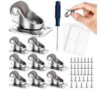 8 Miniature Roulette Charge Lourde Roulettes pour Meubles Roulettes Pivotantes avec Outils Complets Vis Tournevis pour Petit Mobilier Équipement Léger Bricolage DIY Boîtes de Stockage Plastique