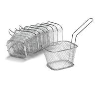 8 Minis Paniers à Frites Individuels - Inox - 10x8x7 cm