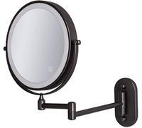 8 Miroirs de Salle de Bain Miroir de Maquillage Monté, Grossissant 1X/10X Double Face Pivotant à 360° Extensible (Color : Schwarz) It's So Kind of You