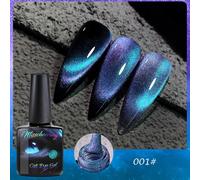 8 ml Vernis à ongles gel œil de chat arc-en-ciel, vernis à ongles translucide Y2K à séchage rapide sous LED/UV, manucure de gel longue durée à bulles pour cadeau de femmes ABS