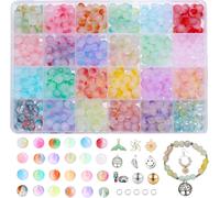 8 Mm Beads For Bracelet,24 Colours Glass Natural Stone Beads,Crystal Beads,Round Crystal Beads With Hole Diy Bracelet Jewellery Making Kit (743 Pieces)
