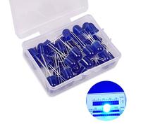 8 mm Lumières Diode LED, 50 Pièces Bleu Haute Luminosité LED Diodes Électroluminescentes Émettant, Lumière Diode Tête Ronde (Bleu 50 Pièces)