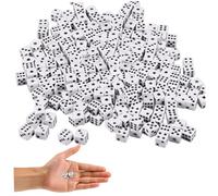 8 mm Mini minuscules dés, 300pcs Dice Blanc avec des Points Noirs, 6 Jeux carrés, Jeu pour Adultes pour l'enseignement des mathématiques, la fête favorise Le Micro