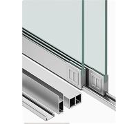 8 mm vitrine en forme de montagne double glissière porte coulissante verre trois pièces rail(Silver,47.2in/120cm)