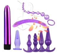 8 Morceaux De BâTon D'EntraîNement à Double ExtréMité Pour Hommes Et Femmes, Ensemble De Pratique Interactive Multifonctionnel Pour Les Couples, 3 Couleurs à Choisir - Q (Violet)