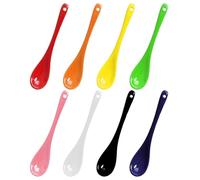 8 Morceaux De Cuillère En Céramique Colorée, Manche Créative À Longue Poignée En Remuant Du Café, Poignée Confortable Ergonomique, Vaisselle Simple Et Pratique Et Multifonctionnelle De Cuisine.