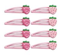 8 Morceaux D'Épingles À Cheveux Aux Fraises, Épingles À Cheveux De Fruits Créatifs, Épingles À Cheveux Amusantes, Accessoires De Cheveux Roses Pour Filles, Clips De Décoration De Coiffure.