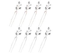 8 Morceaux D'Épingles À Cheveux Pearl Street, Accessoires De Cheveux Nuptiale, Épingles À Cheveux En Forme De U, Cassures Élées, Décorations De Robe De Mariée (Blanc, Or Rose).