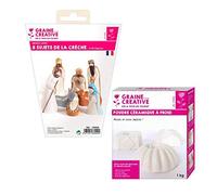 8 moules en latex Santons - Crèche de Noël + Céramique à froid 1 kg