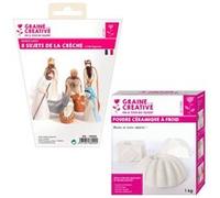 8 moules en latex Santons - Crèche de Noël + Céramique à froid 1 kg Multicolore G