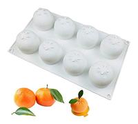 8 moules en silicone pour fondant et décoration de gâteaux en forme d'oranges