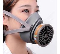 8 ni 1 Masque respiratoire à gaz pour peinture, poussière fine, travail et ponçage | Masques anti-poussière, gants, lunettes de protection, cartouches et filtres à poussière, 10 ouates filtrantes