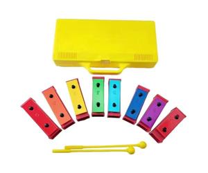 8-Note Glockenspiel Xylophone - Educational Percussion with Mallets | 37x13x4 cm | Glockenspiel Xylophone 8-Notes Toys with Mallets | Metal Keys, Storage Case for School, Preschool, Beginners