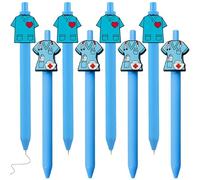 8 nurse ballpoint pens with heart and syringe patterns in black ink - versatile writing Instruments for nurses, medical assistants and students (8 mignon infirmière pen)