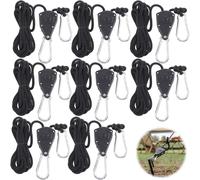 8 Pack 2m Reflective Guy Ropes With Rope Tensioner,4mm Guy Rope,Adjustable Ratchet Rope With Hook With Turnbuckle For Tent Tarp Camping