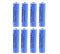 8-Pack 3.7V 18000mAh Lithium-ION Batteries Rechargeables Compatibles avec Les Lampes De Poche, Les Lampes Frontales, Les Ventilateurs, Les Rasoirs, Les Microphones Et d'autres Appareils