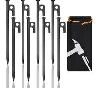 8 Pack 30cm Long Stable Tent Pegs,30cm Storm Resistant Tent Pegs,Stable Tent Pegs,Metal Screw Pegs For Camping With Hook And Hole For Hiking