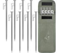 8 Pack 30cm Steel Ground Anchors For Tent Storm Camping Storm Resistant For Camping Hiking Outdoor Activities Silver