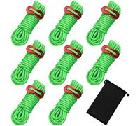 8 Pack 4mm Reflective Tent Guy Ropes-Light Rope Rope With Carry Bag With Aluminum Turnbuckle For Camping Hiking Canopy Tents 13 Feet (Green)
