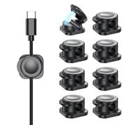 [8 Pack] Clips Câble, Magnetique organisateur de cable, Organisateur Câble avec Auto-adhésifs, Magnetic Cable Clips, Support Cable pour Maison, Bureau range Cable Management - Noir