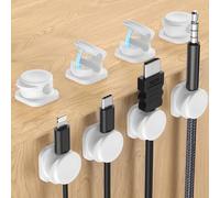 [8 Pack] Clips Câble, Magnetique organisateur de cable, Organisateur Câble avec Auto-adhésifs, Magnetic Cable Clips, Support Cable pour Maison, Bureau range Cable Management- Blanc