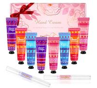 8 Pack Cream Main Coffret Cadeau Saint Valentin pour Femme, Crème Hydratante pour Les Mains Sèches et Craquelées, avec 2 Vernis à Ongles