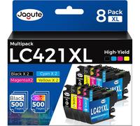 8 Pack Lc421Xl Cartouche D`Encre Compatible Avec Brother Lc421 Xl Cartouche Lc421Xlval Pour Brother Dcp-J1050Dw Dcp-J1140Dw Mfc-J1010Dw Dcp-J1800Dw Imprimante (2 Noir 2 Cyan 2 Magenta 2 Jaune)