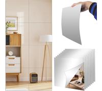 8 Pack Mirror Tiles Acrylic Mirror Tiles 30 X 30 Cm 2 Mm Thick Self Adhesive Mirror Tiles For Bathroom Bedroom Walls