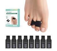 8 Pack of Hammer Toe Straightener, Welnove Hammer Toe Splints, Toe Cushioned Bandages, Toe Corrector for Overlapping Toes, Toe Splints for Crooked Toes, Curled Toes, Bent Toes - Large (Black)