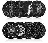 8 Pack Pendulum Board for Divination Dowsing Board Divination Metaphysical Message Witch Wooden Board Wiccan Decision Making Pendulum Kits for Beginners, 6 Inch (Retro Style)