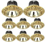 8-Pack Recessed Brass Downlight d Replacement Spotlight LED Ceiling Lighting Fixture 6W8W10W12W14W Anti-Glare Can Lamp,14w-4000k