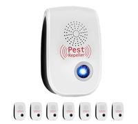 8 Pack Répulsif Ultrason Anti-Rongeurs Insectes, Anti Moustique Ultrason, Intérieur Répulsif Électronique Insectes pour Souris et Rats, Moustiques, Cafards, Rraignées Fourmis Mouches