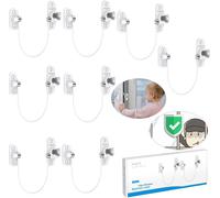 8 Pack Solid Window Locks Child Safety Zinc Alloy&stainless Steel Window Restrictors For Upvc Prevent Thieves Window Safety Locks Screw Mounting Window Safety Restrictors For Baby Home Safety