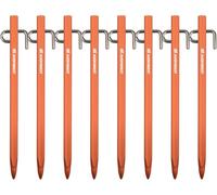 8 Pack Tent Pegs,Heavy Duty Metal Anti-Rust Ground Stakes-20cm Rectangular Sand Stakes For Camping,Garden,Hiking,Orange