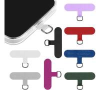 8 Pack Universal Canvas Cell Phone Patches Anti Lost Attachment Metal Ring Hanging Cell Phone Wrist Strap Neck Strap