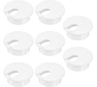 8 Pack White Plastic Round Cable Tidy Cable Outlet for Table Desk Desk Worktop 38mm