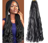 8 Packs French Braiding Hair 22 Inch Loose Wave Spiral Curly with Pre-Stretched Crochet Ends for Black Women