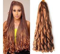 8 Packs French Loose Wave Spiral Hair Pre-Stretched Braiding, Curly Ends for Black Women (22 Inch, 30#)