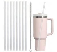 8 Pailles Réutilisables pour Stanley Cup 40 oz et 30 oz, 31 cm, avec brosse de nettoyage, pailles 30 oz/40 oz compatibles Stanley Cup et grandes thermos