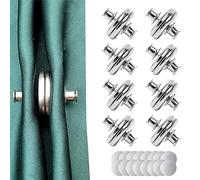 8 Paires Aimant pour Rideaux,Aimants Bouton De Rideau,Attaches Magnétiques pour Rideaux pour Rideaux de Douche, Rideaux (Argenté)
