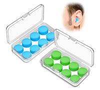 8 Paires Bouchons d'Oreille en Silicone,bouchons d'oreilles pour sommeil,Bouchons d'Oreilles Anti-Bruit,bouchons d’oreilles réutilisables,Pour Natation,Voyage en Avion et Travail(Bleu,Vert)