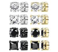 8 Paires Boucle AimantéE Homme, Boucle D'Oreille AimantéE Femme, Aimant Sans Trou Boucle D'Oreilles Clip, Boucles D'Oreilles MagnéTique En Acier Inoxydable Pour Femme Homme (8MM)