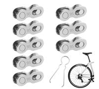 8 Paires Chaîne de Vélo Maillons, 9 Vitesses de Maillon Attache Rapide Chaine Velo, Accessoires pour Vélo à 9 Vitesses, avec Aide au Montage, Fixation Rapide pour Maillons de Chaînes