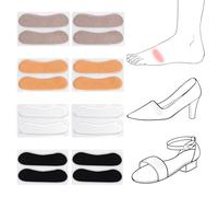 8 Paires Coussinet Bride Sandale, 4 Couleurs Autocollants Protège-Talons | Antidérapants Coussinets Sangle Talon pour Chaussures Trop Grandes Glissantes (Transparent, Jaune, Noir, Gris)