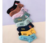 8 paires de chaussettes d'équipage mignons de la série Pokémon avec motif Pikachu, design jacquard coloré, chaussettes de sport respirantes et durables, convenant à toutes les saisons, tailles europée