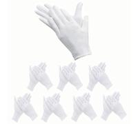8 paires de gants en coton, gants blancs, gants blancs en coton, tissu lavable et extensible pour multi-usages, confortables et respirants, pour les soins de la peau