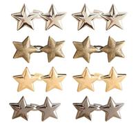 8 Paires De Petits Boutons De Taille Étoiles, Clips De Serrage Taille, Tendeur De Taille Jeans, Boutons Étoiles, Boutons Pour Jeans, Jeans Boutons Réglables