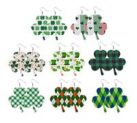 8 paires/ensemble boucles d ' oreilles pendantes trèfle boucle d ' oreille verte Patricks Day boucle d ' oreille irlandaise Shamrock bijoux pour femmes boucles d ' oreilles Patricks pour femmes