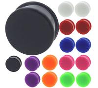(8 paires ou 1 paire) 8 g 3 mm à 1 3/16 30 mm Calibre Double évasée Bouchons d'oreille en silicone Noir Blanc Bleu Rouge